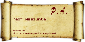 Paor Asszunta névjegykártya